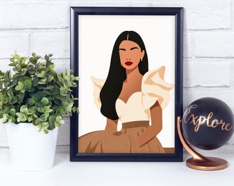 Filipina Woman Sitting Art, Poster Print, Home Décor