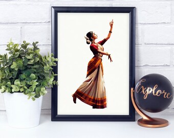 Bengali Dancer Woman Art, Poster Print, Home Décor