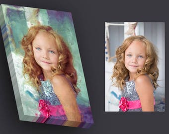 Custom Children's Portrait Painting from Photo, Poster, Canvas or Digital File