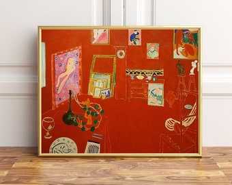 The Red Studio (L'Atelier Rouge) Painting by Henri Matisse, Poster Print, Wall Art Décor