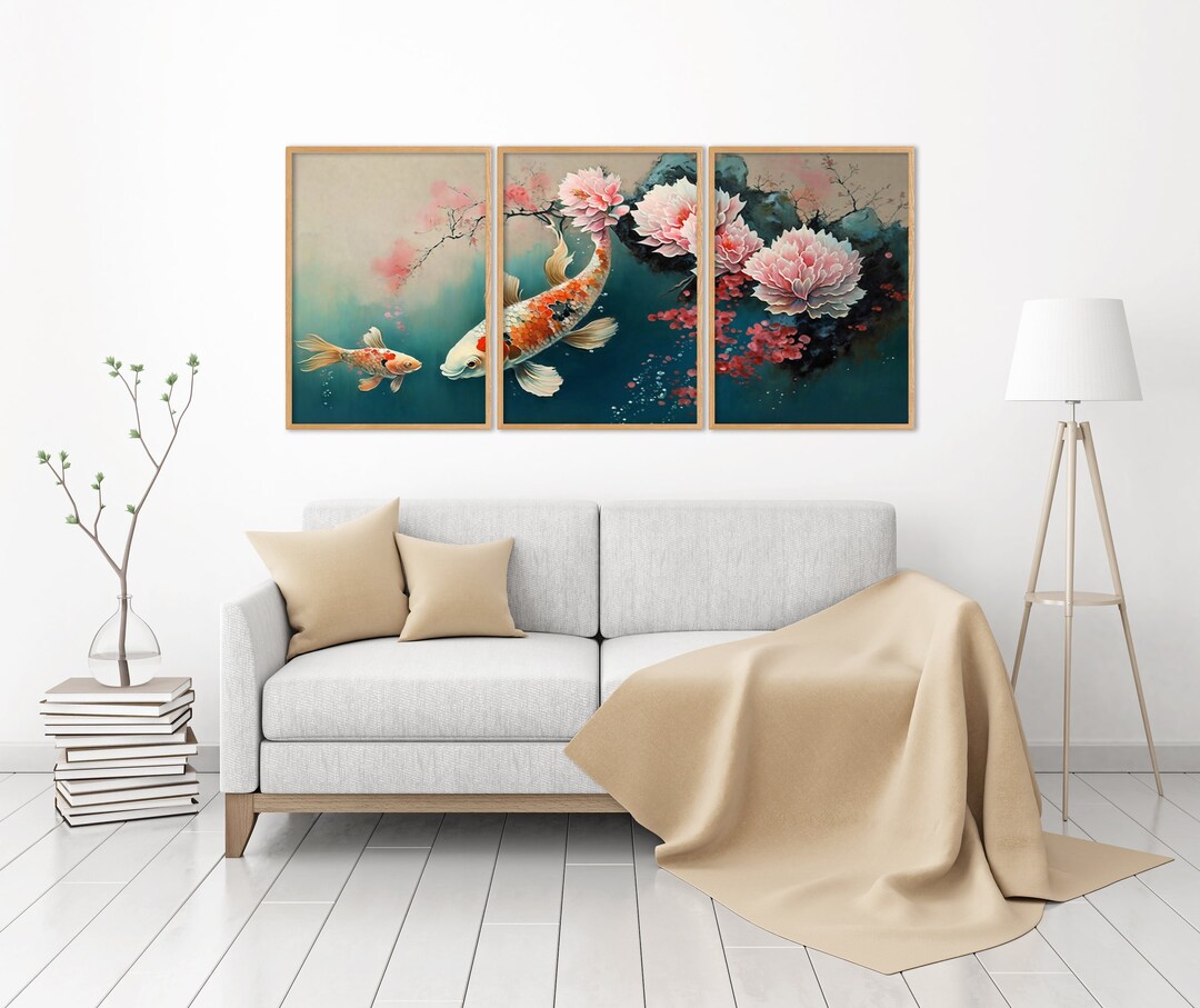 Japanese Lucky Koi Fish, Set of 3 Poster Prints, Wall Art Home Décor - Etsy