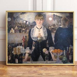 A Bar at the Folies-Bergère Painting Poster Print, Wall Art Decor