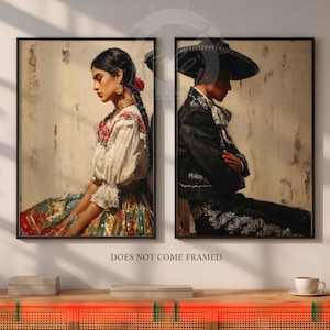 絵画 70s Mexican pair art Mexican Couple Art - Etsy