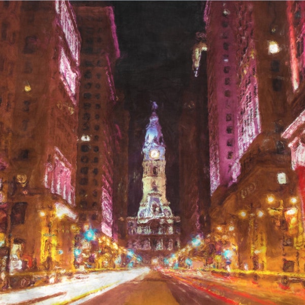 Philadelphia City Hall Painting Poster Print