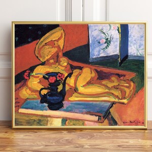 Escultura y jarrón persa, pintura de impresión de póster, decoración de arte de pared