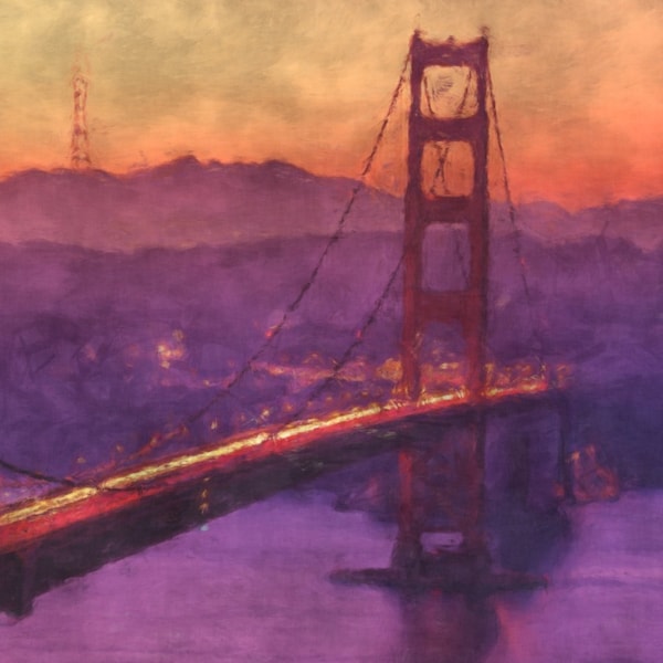 Golden Gate Bridge San Francisco Painting Poster Print