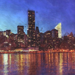 New York City Skyline NYC Painting Poster Print