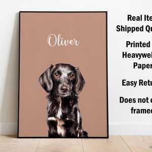 Custom Pet Portrait, Personalized Pet Dog Wall Art, DIGITAL DOWNLOAD, PRINTABLE, Dog Lover Gift, Poster Print, Wall Décor