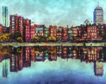 Boston Back Bay, Massachusetts Painting Poster Print