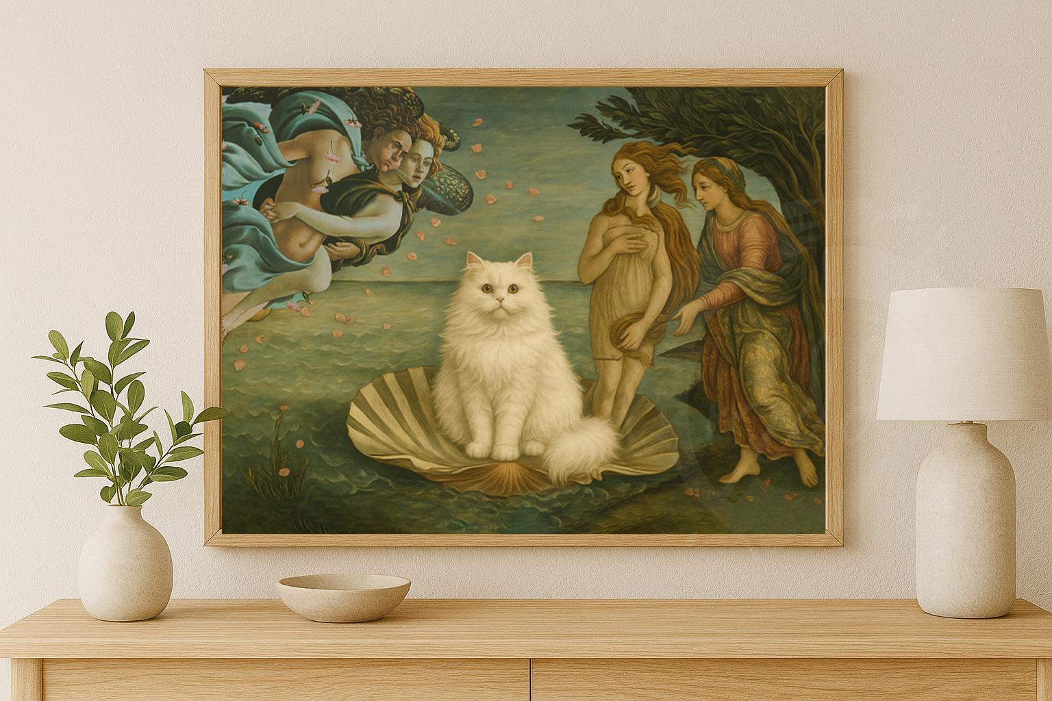 Funny Cat Venus Poster Print - Humorous Renaissance Meme - Etsy