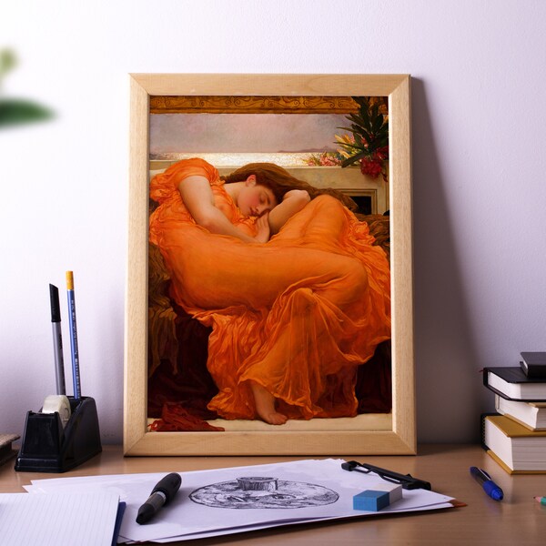 Flaming june print canvas etsy