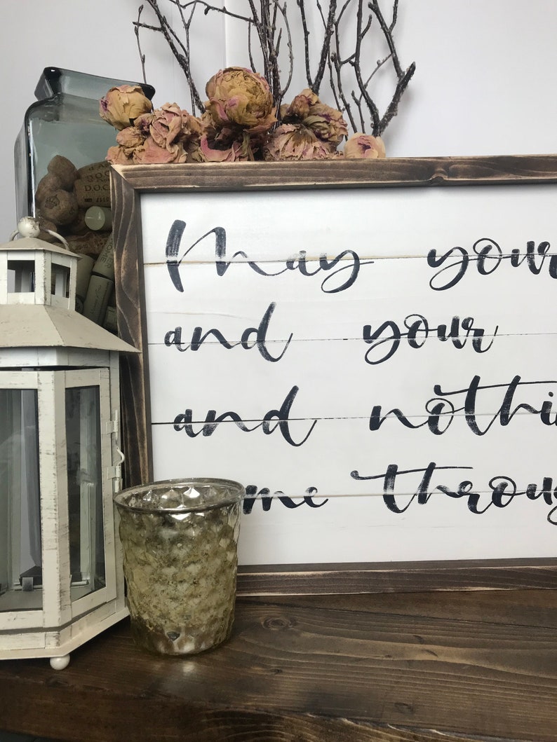 Framed Sign Family and Living Room Sign Housewarming Gift Shiplap Irish Blessing Entryway Sign