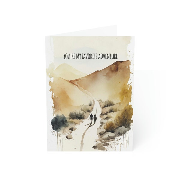 Romantic Cute Hiking Adventuring Couple 6 Greeting Card - You're My Favorite Adventure