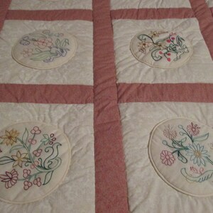 Hand Embroidered Queen-sized Quilt image 3