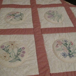 Hand Embroidered Queen-sized Quilt image 5