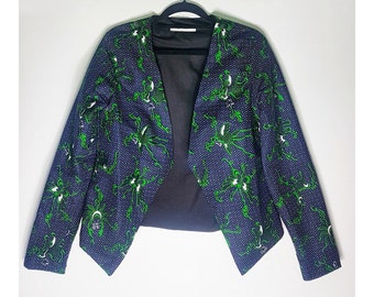 African Print Blazer With Split Butterfly Sleeve Reversible - Etsy