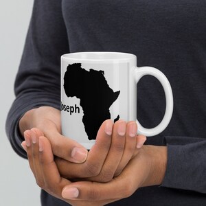 Personalised Africa map mug, Afrocentric mugs , Africa mugs.