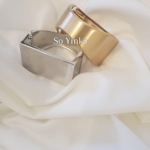 Gold Rectangle Bangle, Gold irregular bangle, Gold cuff, silver cuff, Chunky gold bangle, chunky silver bangle, Geometric silver bangle