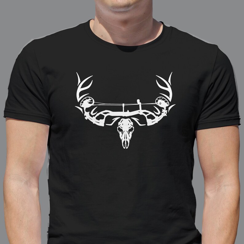 PSE Archery Bowhunting Deer Skull TShirt Black and White Mens Etsy