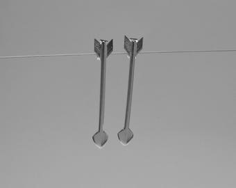 Sterling Silver Arrow Stud Earrings: Handmade Archery Jewelry
