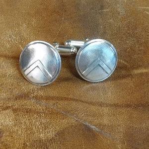 Aspis shield of Sparta cufflinks, spartan warrior shield cufflinks in silver, solid silver shield cufflinks, Greek shield cufflinks
