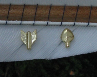 18ct Yellow Gold Plated Sterling Silver Arrow Ear Studs, Archery Jewelry, Archery Jewellery