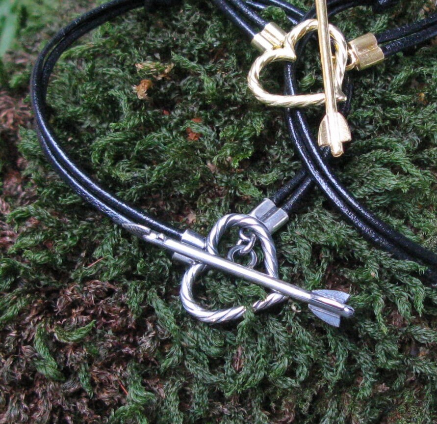 Cupid Bracelet in Silver, Heart and Arrow Bracelet, Archery