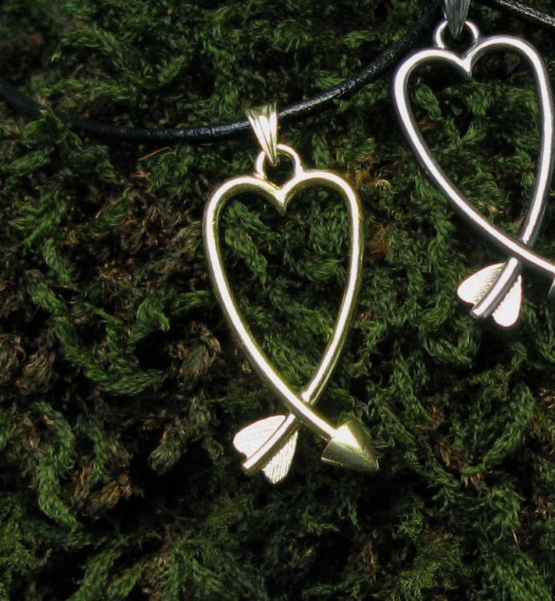 Love Archery Heart Arrow in 18ct Yellow Gold Plated Solid Etsy UK