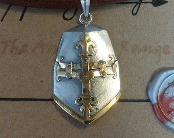 Great helm pendant in solid silver. Crusader helm,  helmet pendant. Archery Jewelry, Archery Jewellery