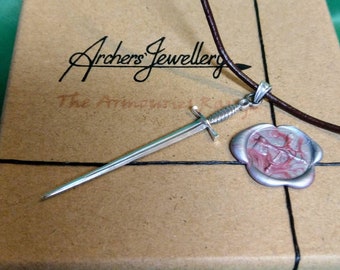 Longsword pendant in silver. Silver sword. Sword pendant. European Longsword pendant