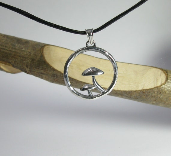 Silver Mushroom Pendant: Handmade Bushcraft Jewelry