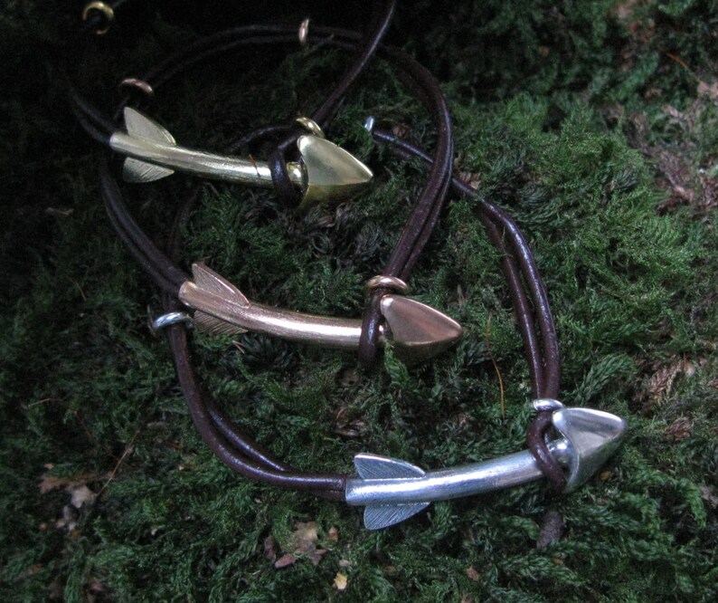 Silver Arrow and Leather Bracelet Archery Jewelry Archery Etsy UK