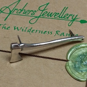 Silver Felling Axe Pin Badge: Bushcraft Jewelry