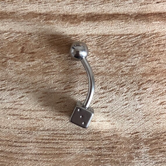 Surgical Stainless Steel Square Dice Belly Button Ring Navel Etsy
