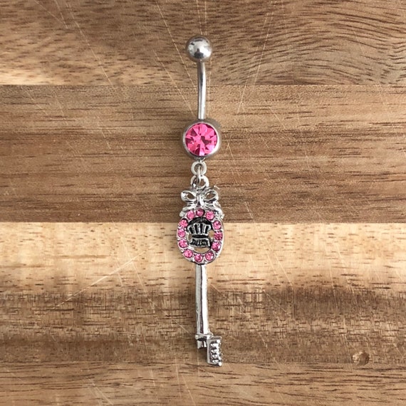Pink belly button rings deals