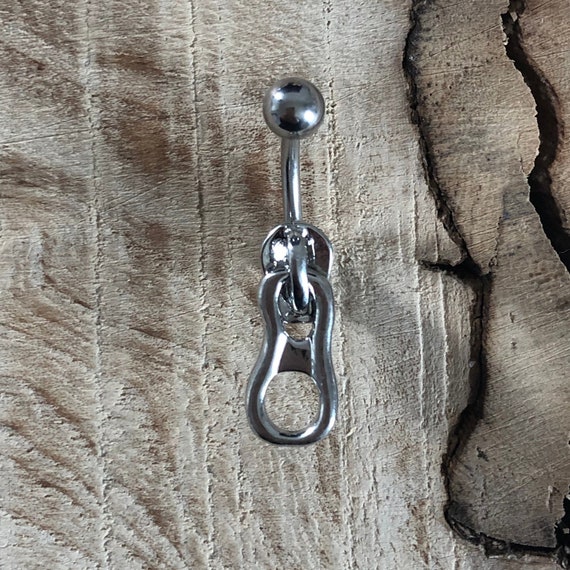 Zipper Belly Button Ring Navel Body Piercing Jewelry Etsy