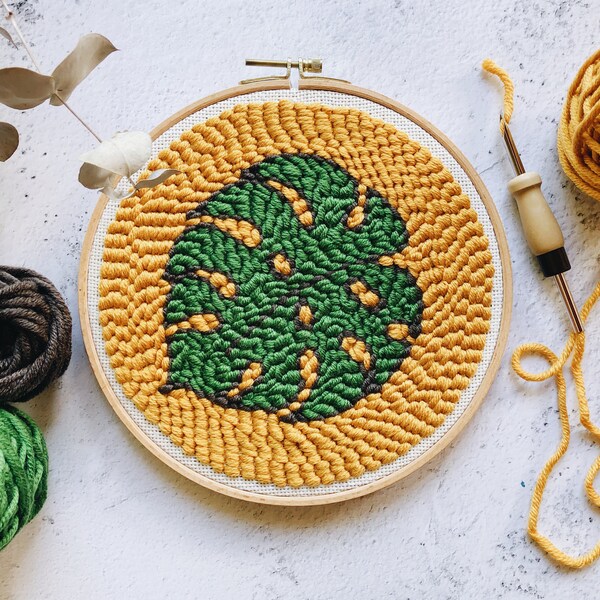 Punch needle starter kit / Monstera Deliciosa