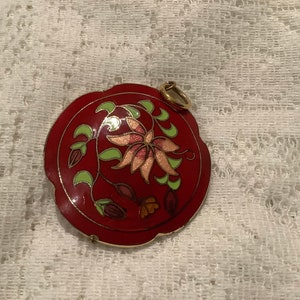 Red Flower Enamel Pendant