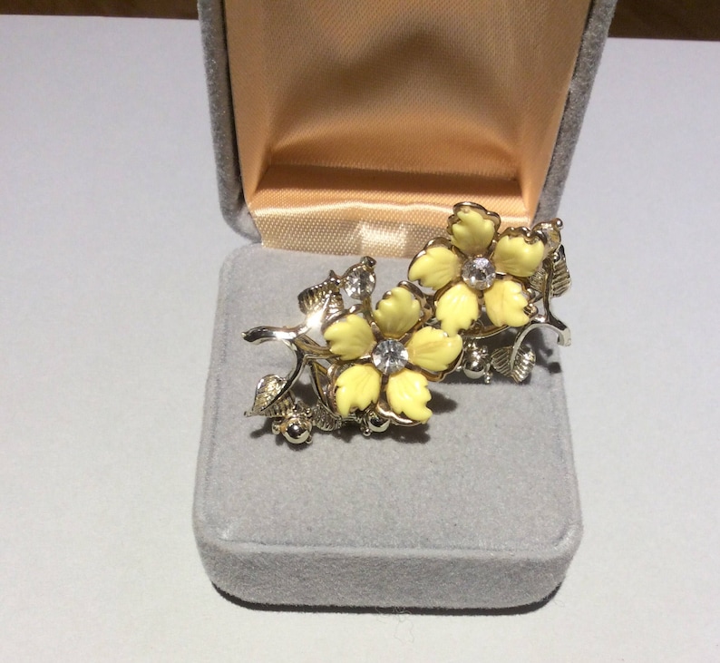 Yellow Flower Screw Back Earrings