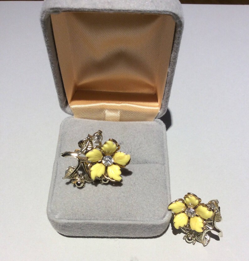 Yellow Flower Screw Back Earrings