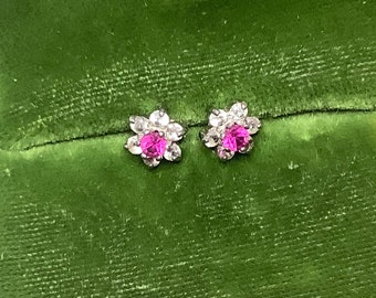 Pink Stone Stud Earrings