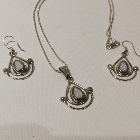 925 Silver Necklace and Earring Set - image 2