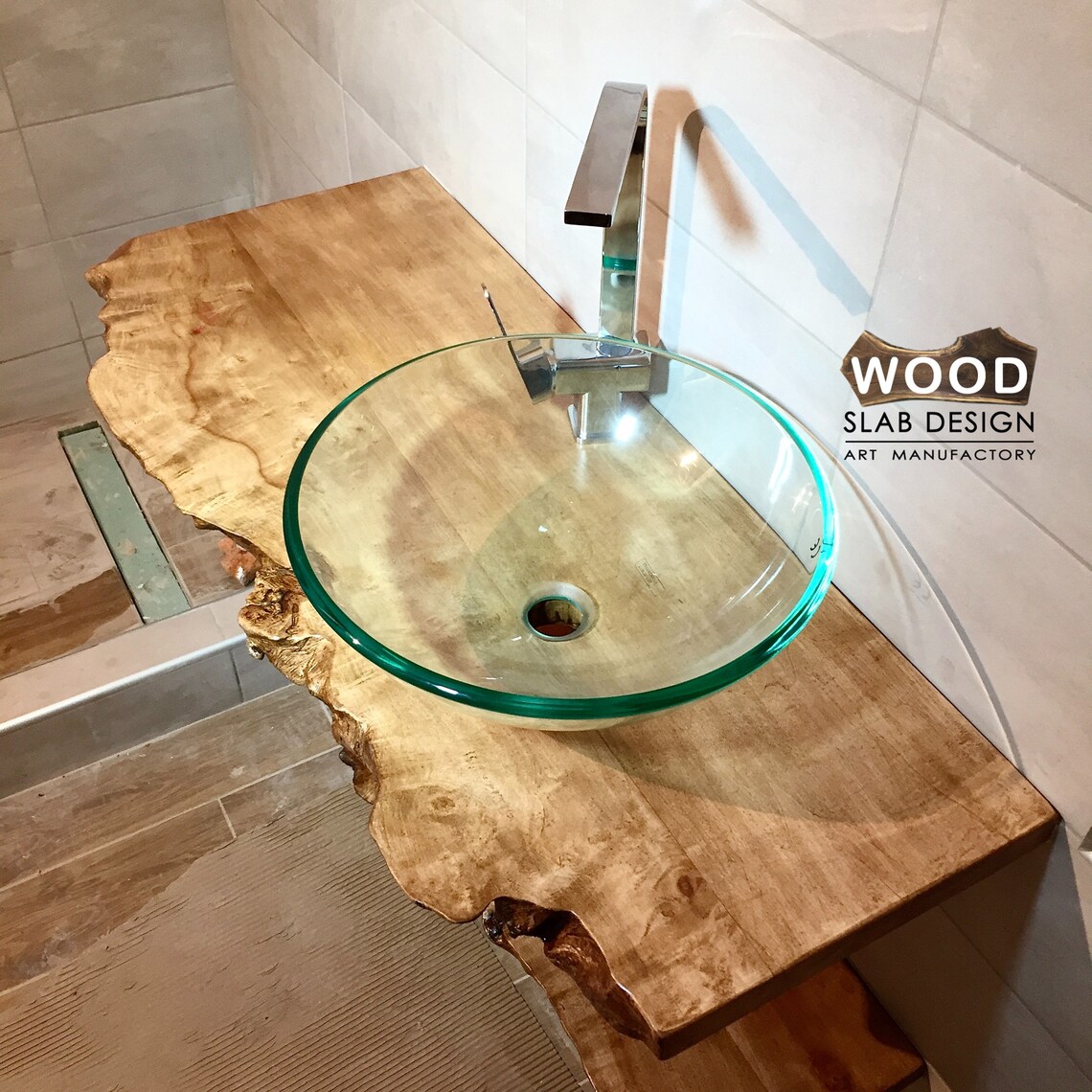 Live Edge Basin Countertop Walnut Character Rustic Floating Etsy