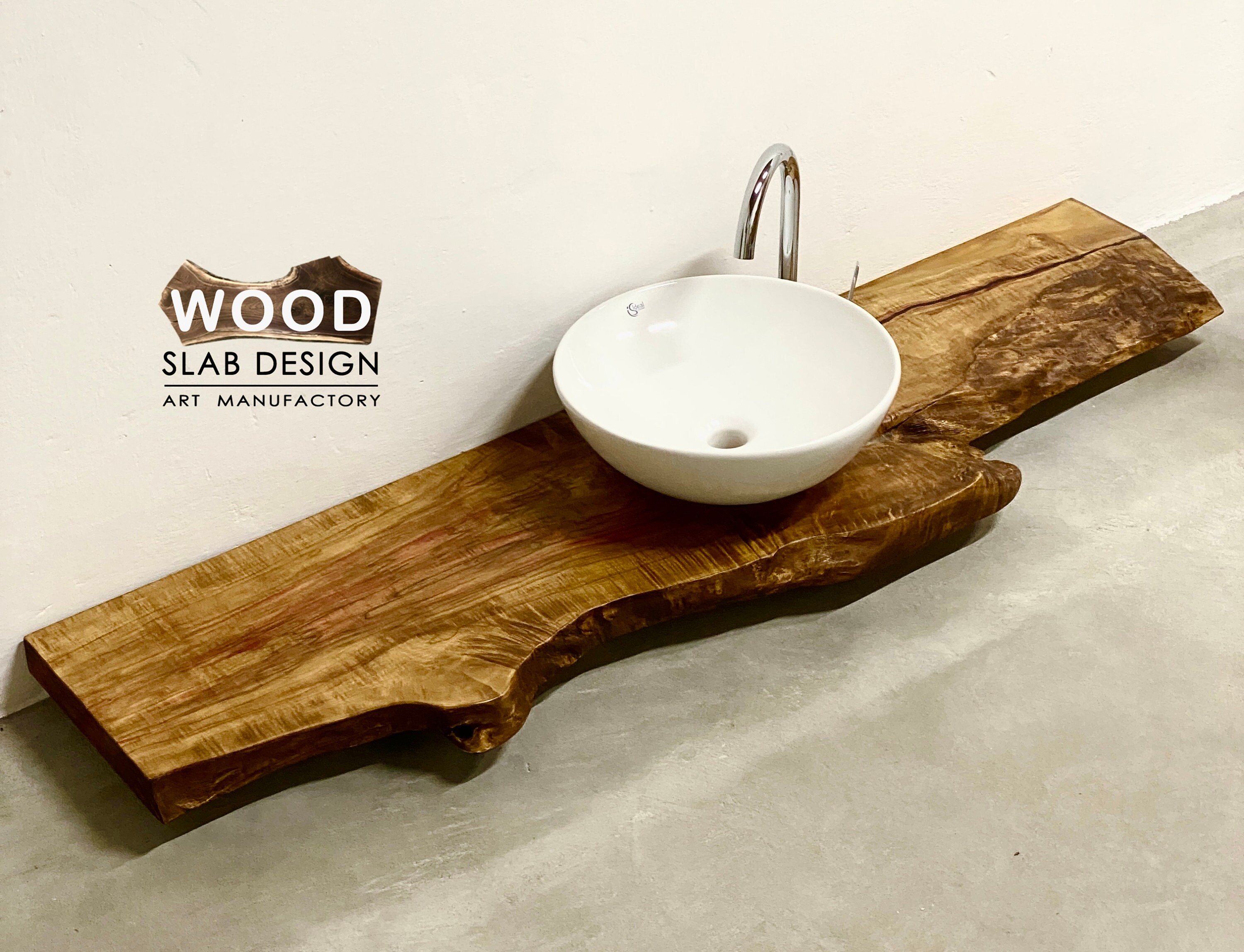 Bathroom Vanity Live Edge Wood Sink Shelf Solid Character Etsy