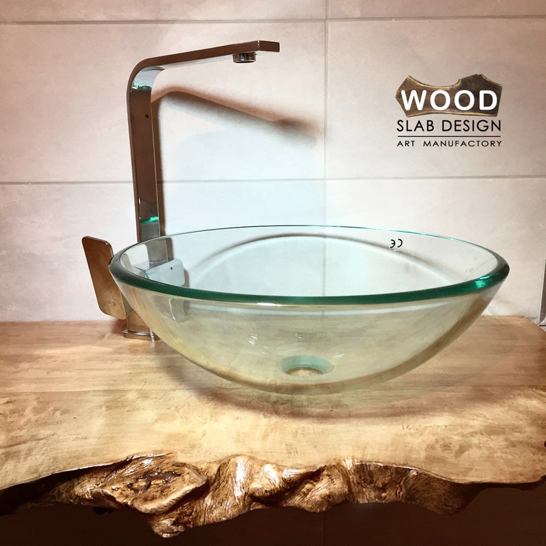 Bathroom Vanity Live Edge Wood Sink Shelf Solid Character Etsy