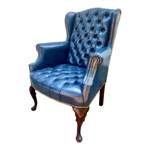Hancock Moore Tufted Leather Wingback Chair Etsy