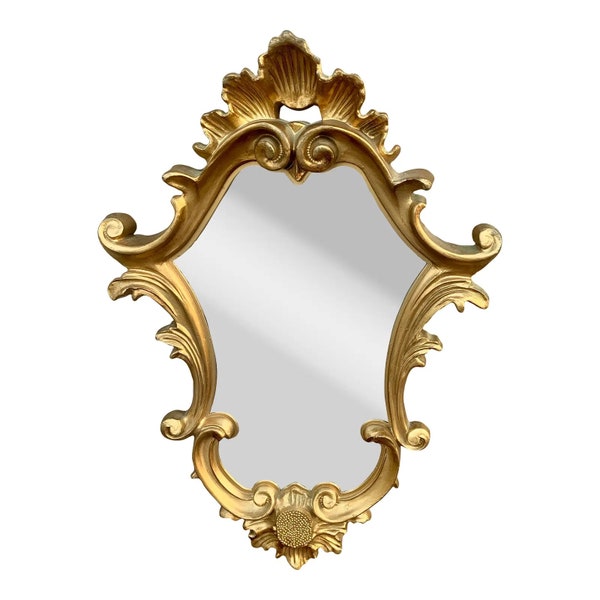 Italian Rococo Baroque Gilt Wood Wall Mirror