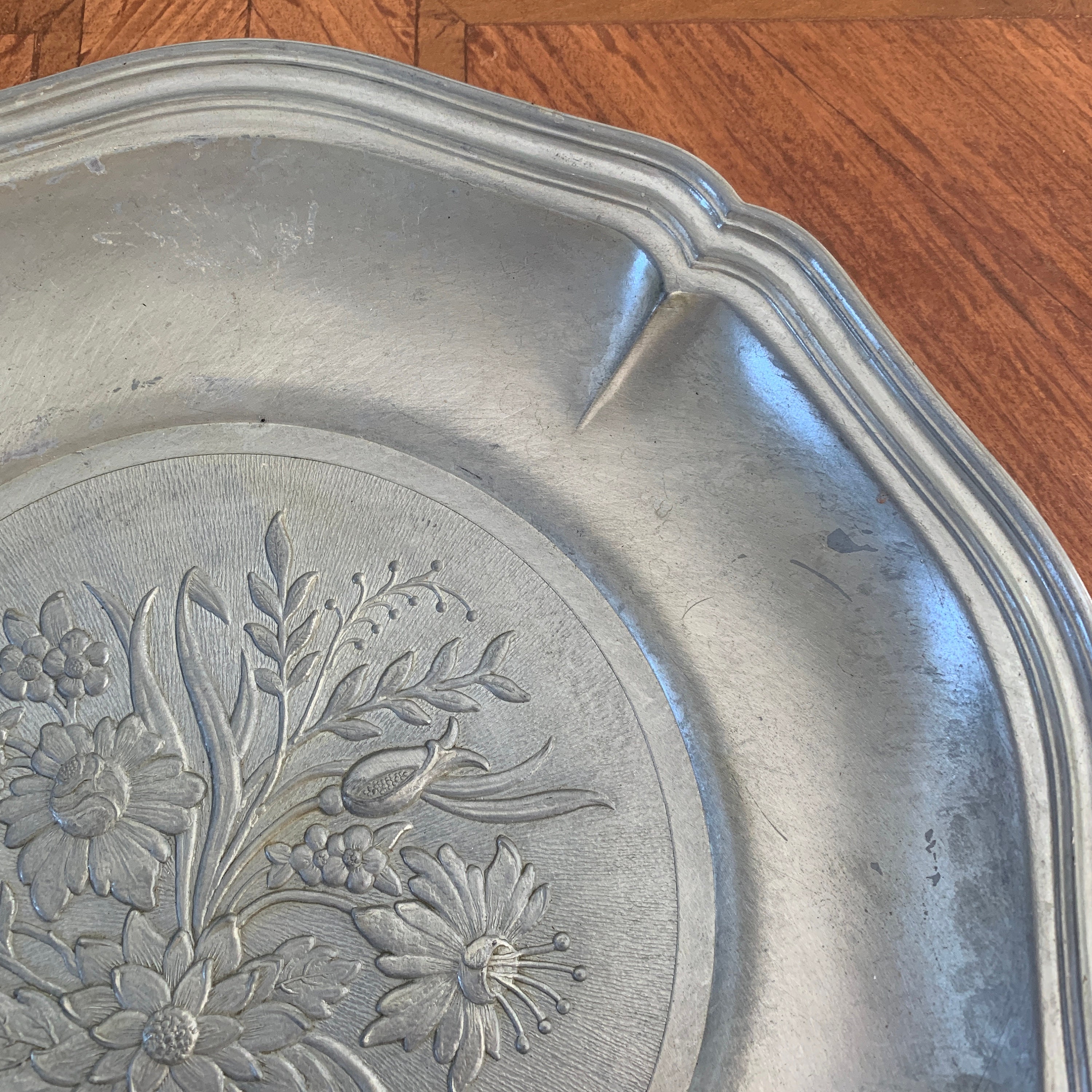Mid 20th Century Pewter Wall Plate Etsy