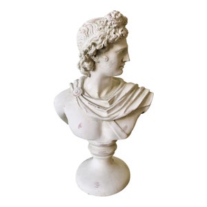 Classical Plaster Bust of Mythological Apollo Belvedere Sculpture