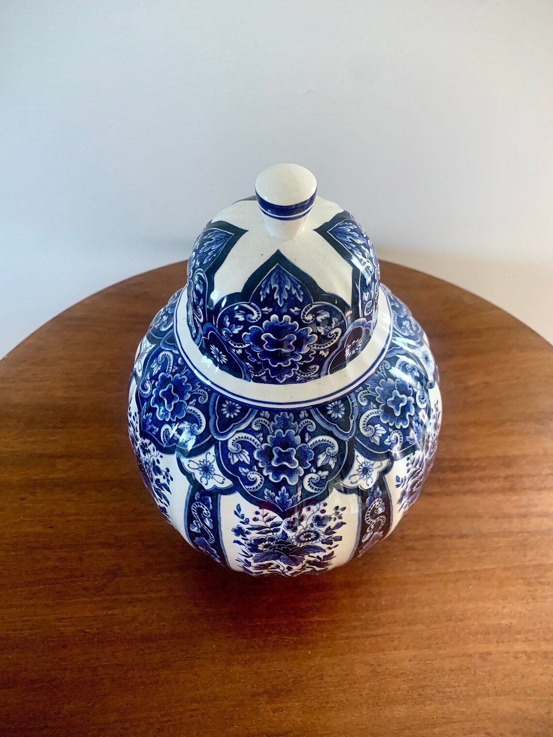 Italian Blue and White Porcelain Ginger Jar by Ardalt Blue Delfia Etsy